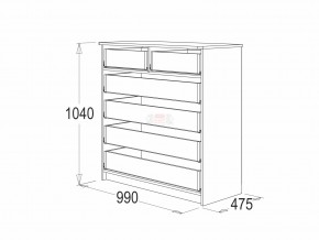 Комод 6 фант ясень анкор в Ханты-Мансийске - hanty-mansijsk.magazinmebel.ru | фото - изображение 2