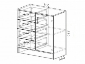 Комод К800-1Д ЛДСП вотан/белый гладкий в Ханты-Мансийске - hanty-mansijsk.magazinmebel.ru | фото - изображение 2