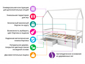 Кровать-домик Svogen с фото с ящиками и бортиком белый/мишки в Ханты-Мансийске - hanty-mansijsk.magazinmebel.ru | фото - изображение 2