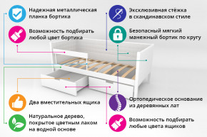 Кровать-тахта Svogen мягкая с ящиками и бортиком с фото белый/барашки в Ханты-Мансийске - hanty-mansijsk.magazinmebel.ru | фото - изображение 2