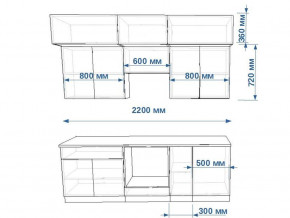 Кухонный гарнитур арт 1 Тальк Дуб сонома 2200 мм в Ханты-Мансийске - hanty-mansijsk.magazinmebel.ru | фото - изображение 2