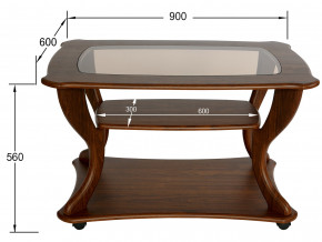 Стол журнальный Маэстро со стеклом СЖС-02 орех в Ханты-Мансийске - hanty-mansijsk.magazinmebel.ru | фото - изображение 2