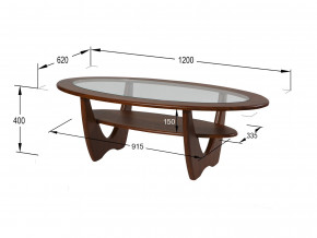 Стол журнальный Юпитер со стеклом СЖС-01 орех в Ханты-Мансийске - hanty-mansijsk.magazinmebel.ru | фото - изображение 2
