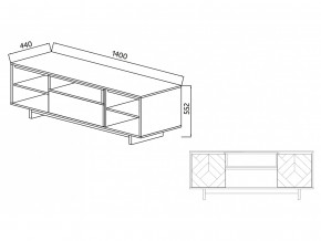 Тумба для ТВА Moderno-1400 Ф2 в Ханты-Мансийске - hanty-mansijsk.magazinmebel.ru | фото - изображение 4